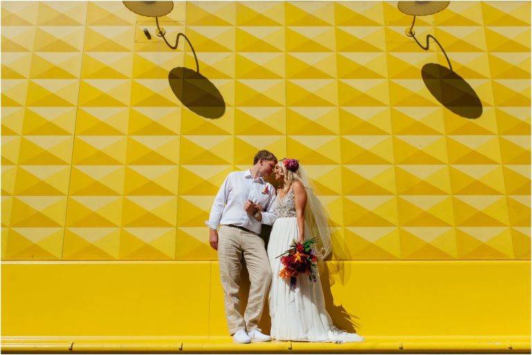 Yellow wall Denver wedding photos