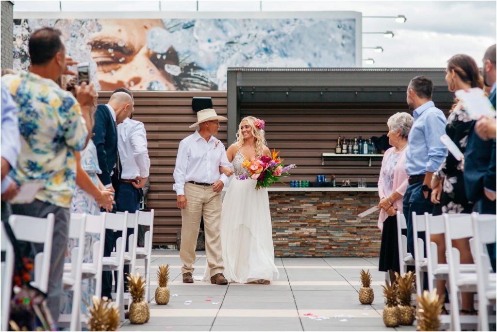 Rooftop Denver wedding photos