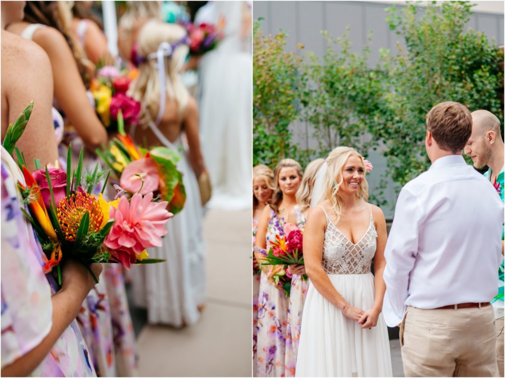 Tropical themed Denver wedding
