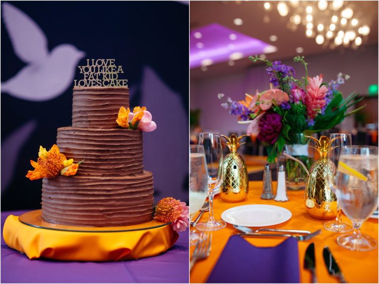 Purple orange wedding