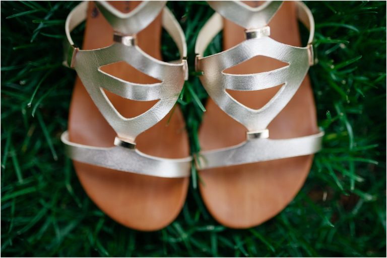 Gold bridal sandals