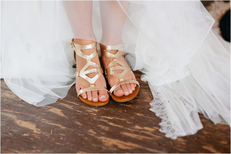 Gold bridal sandals
