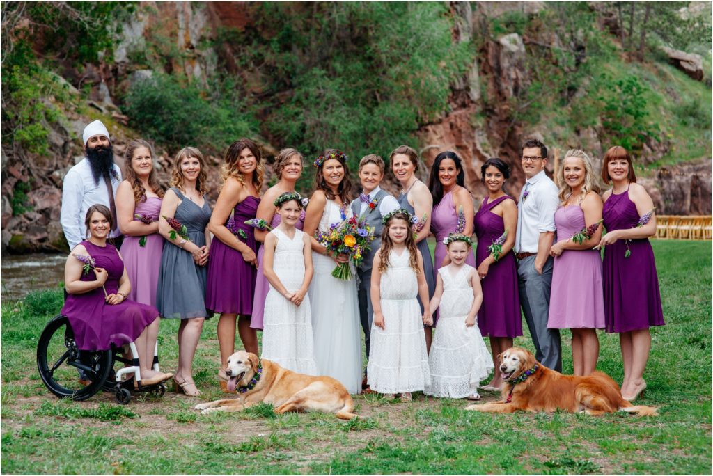 Lyons Riverbend bridal party wedding photos