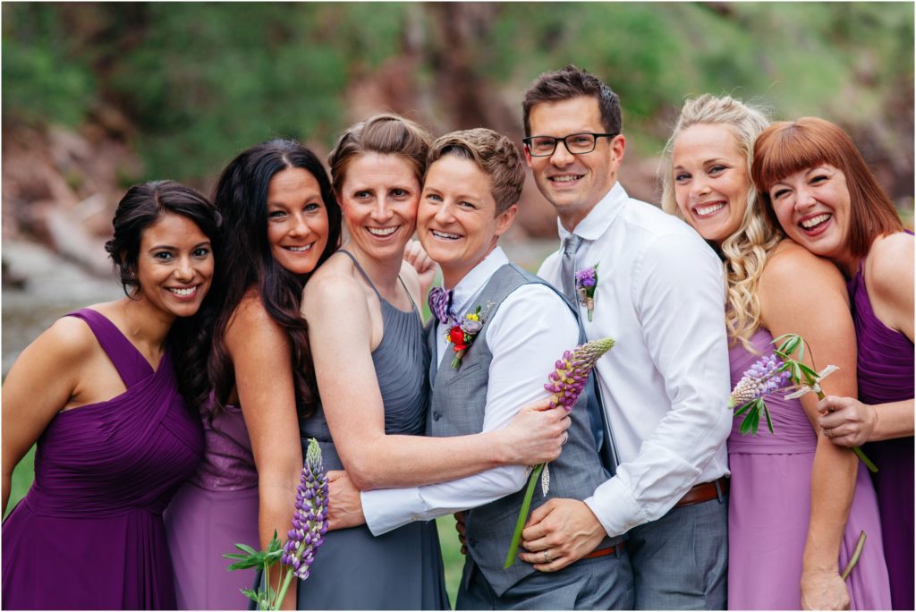 Lyons Riverbend bridal party wedding photos