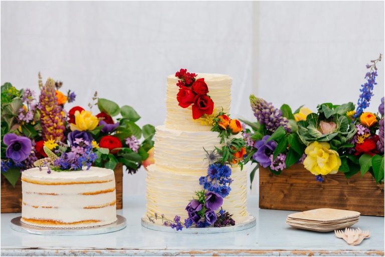 Colorful wedding cake
