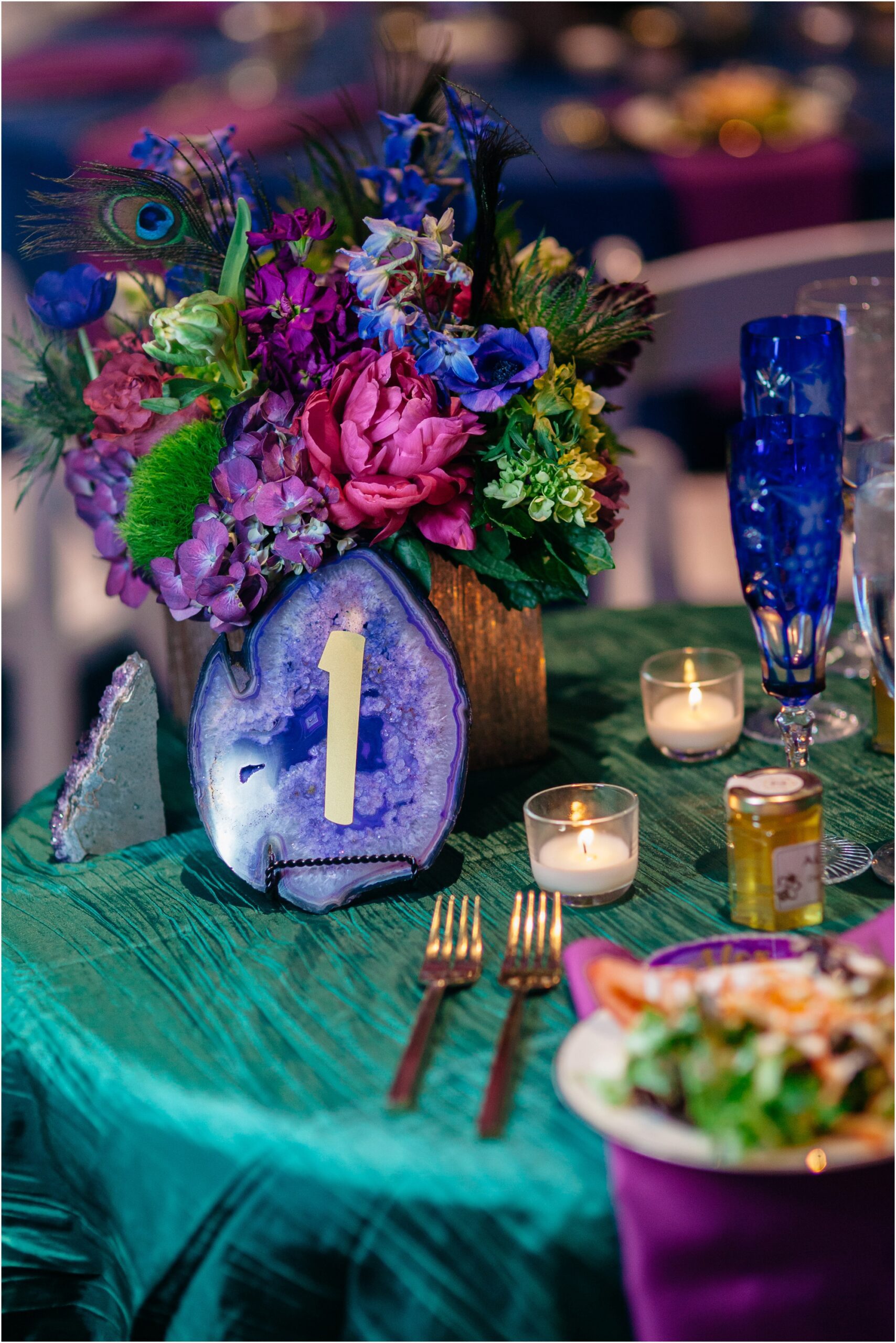 Gemstone wedding decor ideas