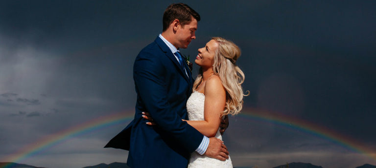 Colorado wedding photos rainbow