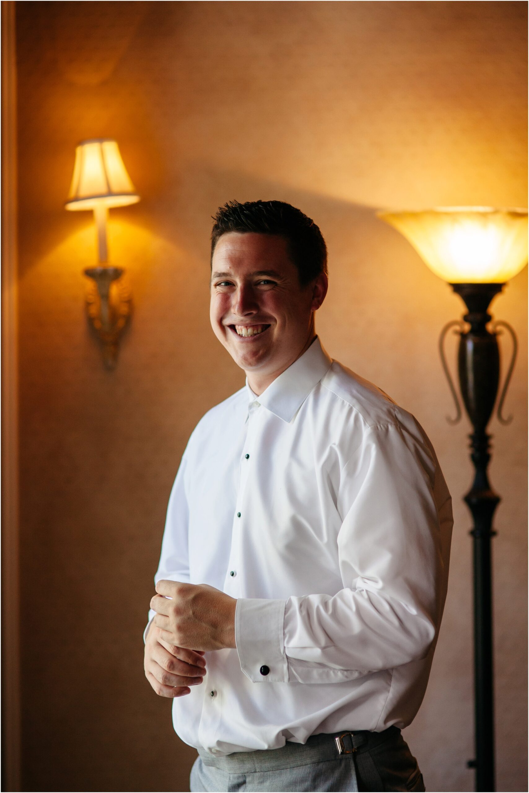 Groom getting ready
