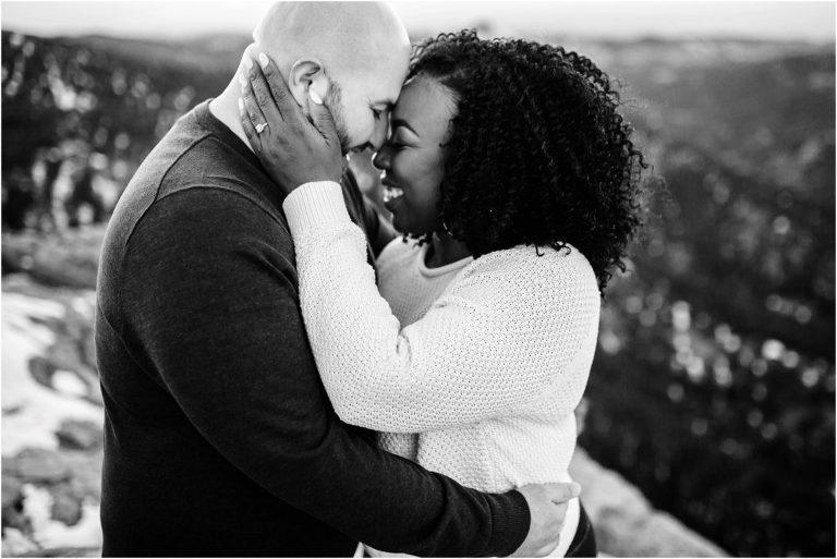 Colorado engagement photos in black and white