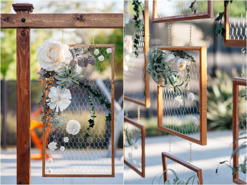 Homemade wedding ceremony backdrop