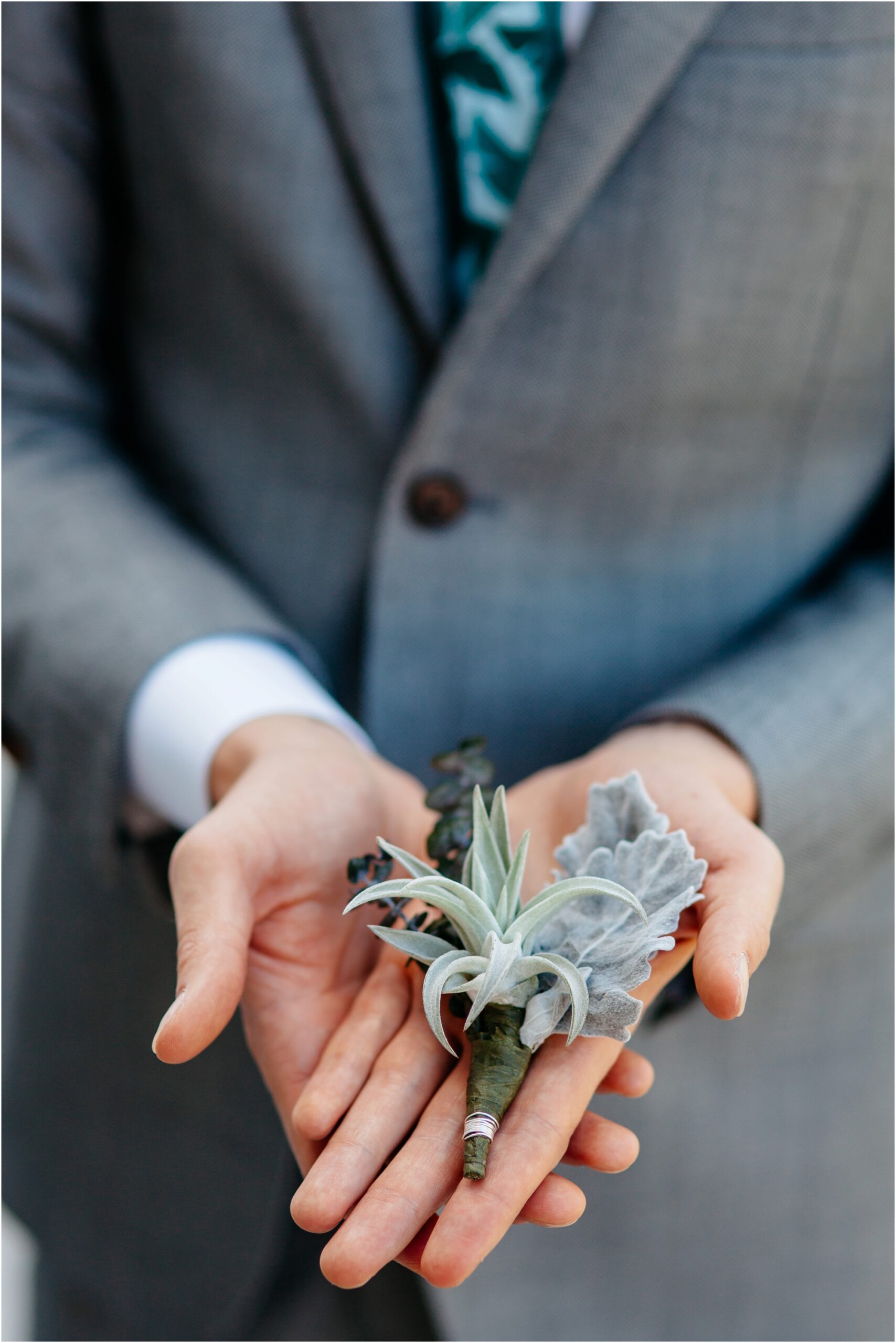 Succulent boutonnière 