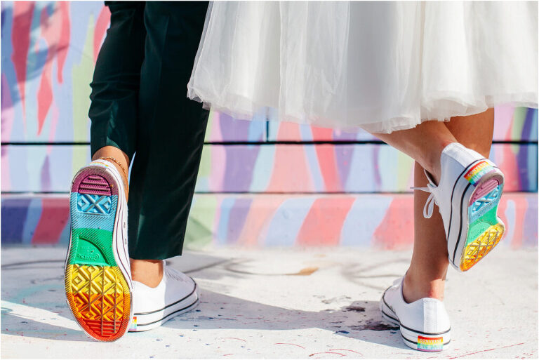 Rainbow converse wedding shoes