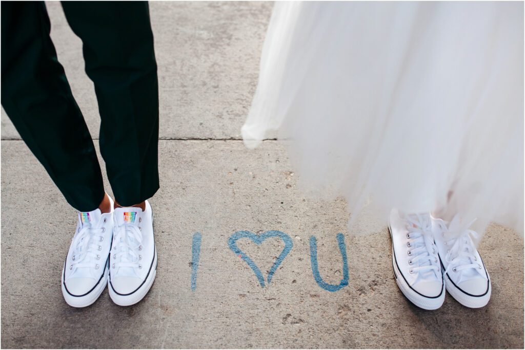 Rainbow converse wedding shoes