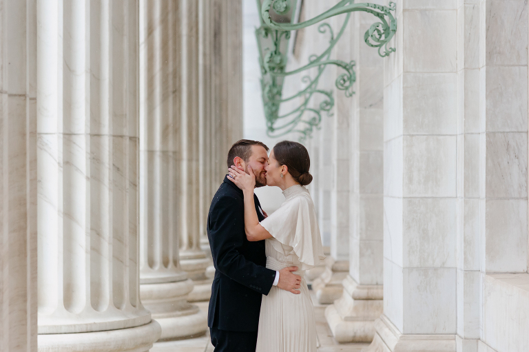 Photo of couple eloping at Denver courthouse