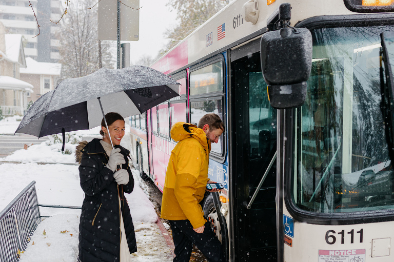 Couple eloping rides RTD bus to courthouse