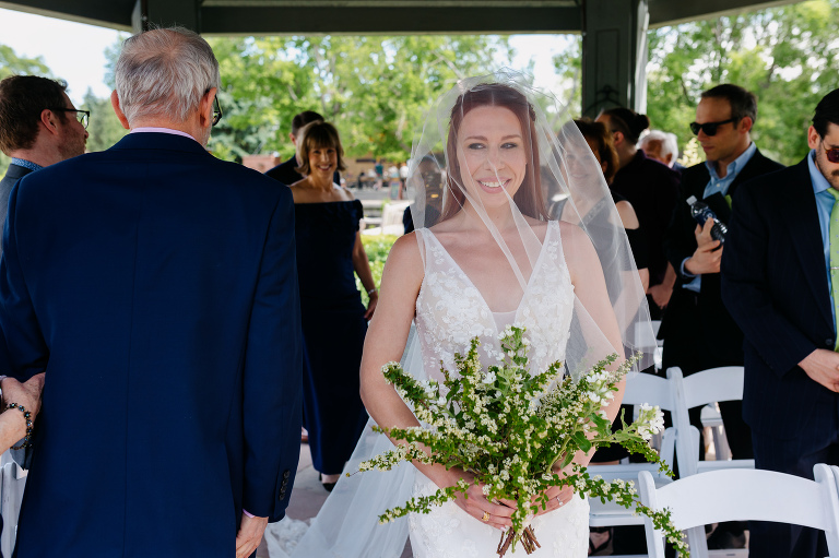 Denver Botanic Gardens microwedding ceremony in the gazebo