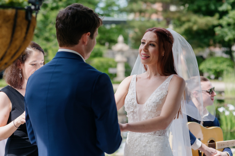 Denver Botanic Gardens microwedding ceremony in the gazebo