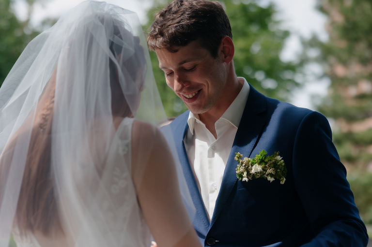 Denver Botanic Gardens microwedding ceremony in the gazebo