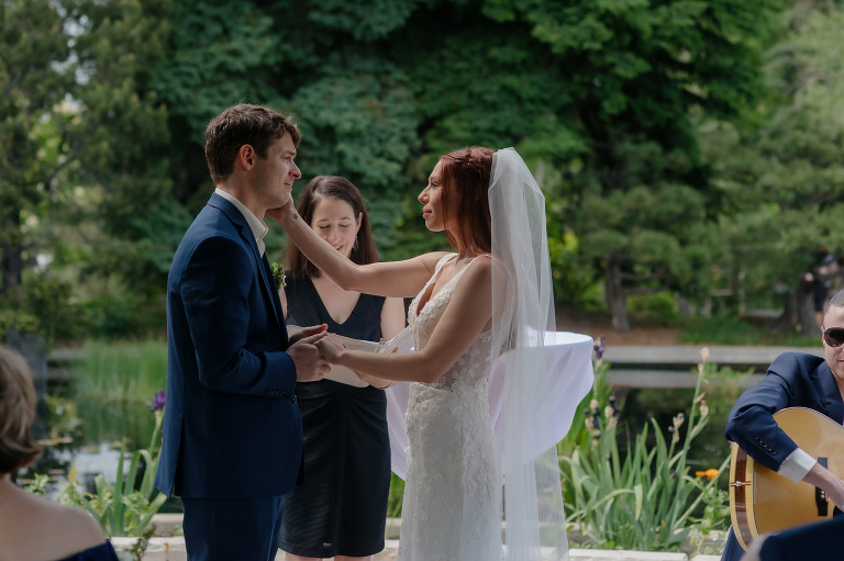 Denver Botanic Gardens microwedding ceremony in the gazebo