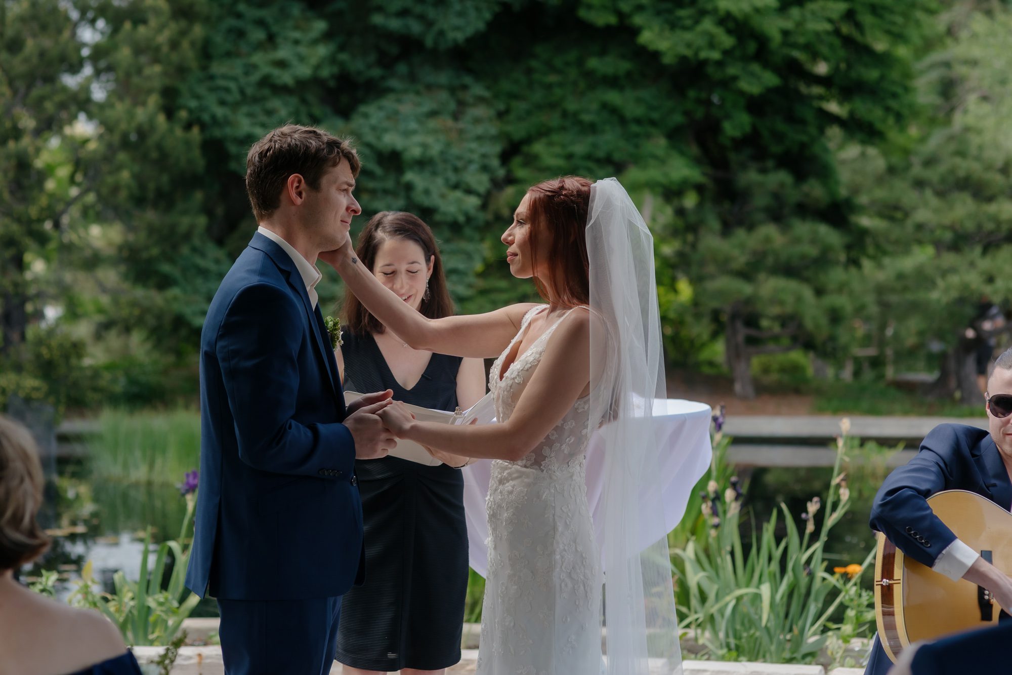 Denver Botanic Gardens microwedding ceremony in the gazebo