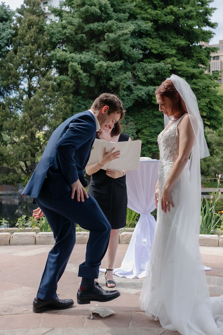 Denver Botanic Gardens microwedding ceremony in the gazebo