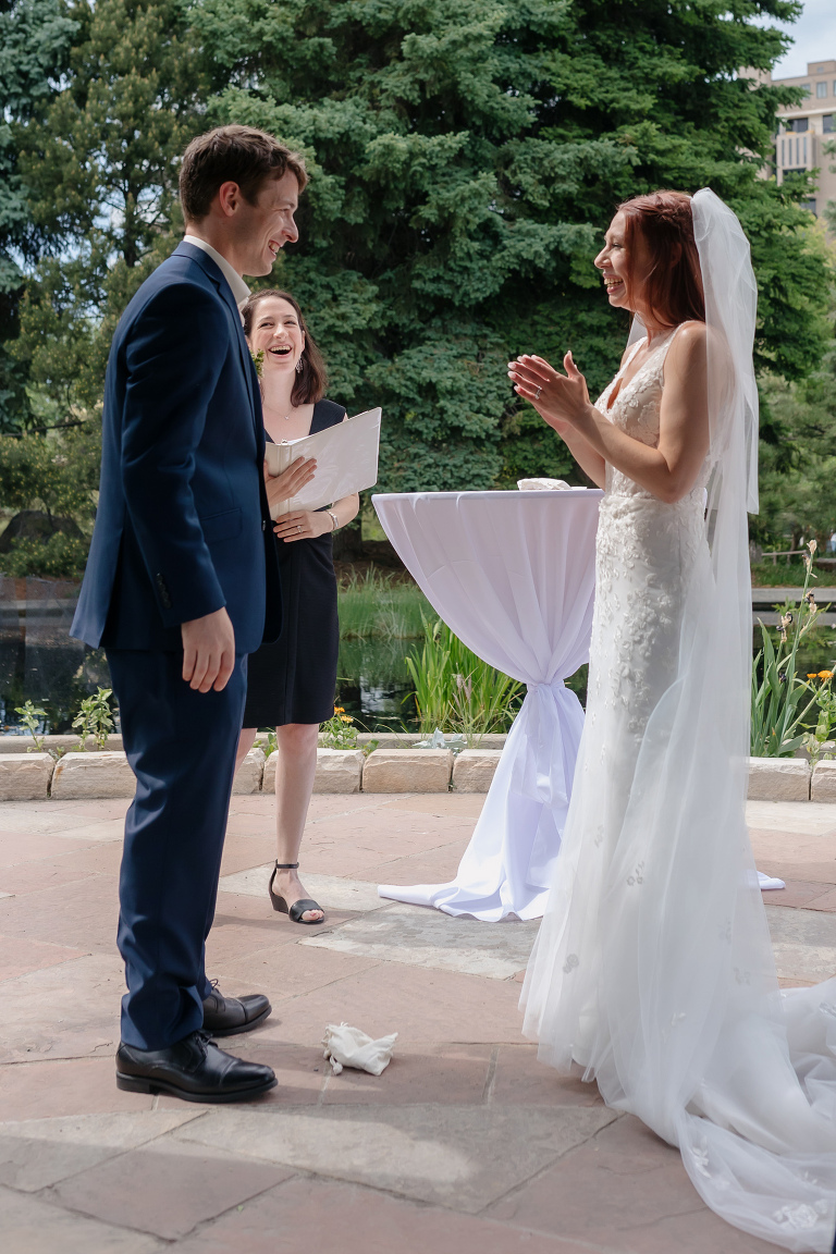 Denver Botanic Gardens microwedding ceremony in the gazebo