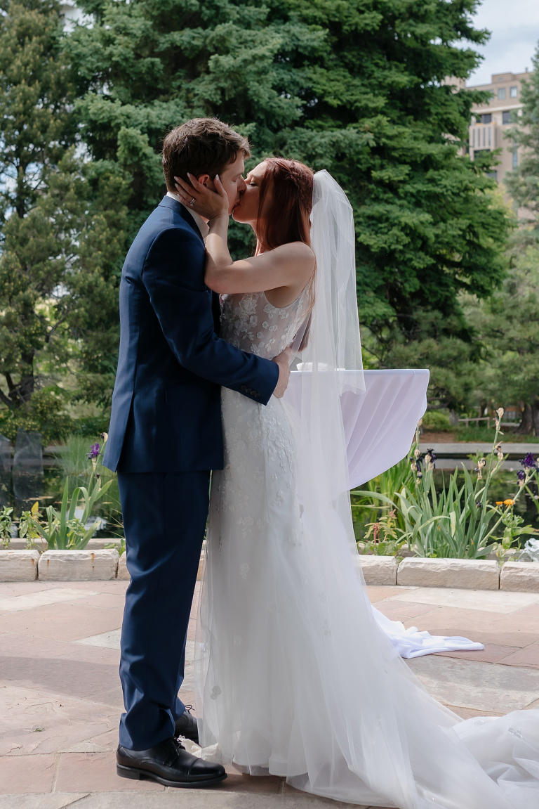 Denver Botanic Gardens microwedding ceremony in the gazebo