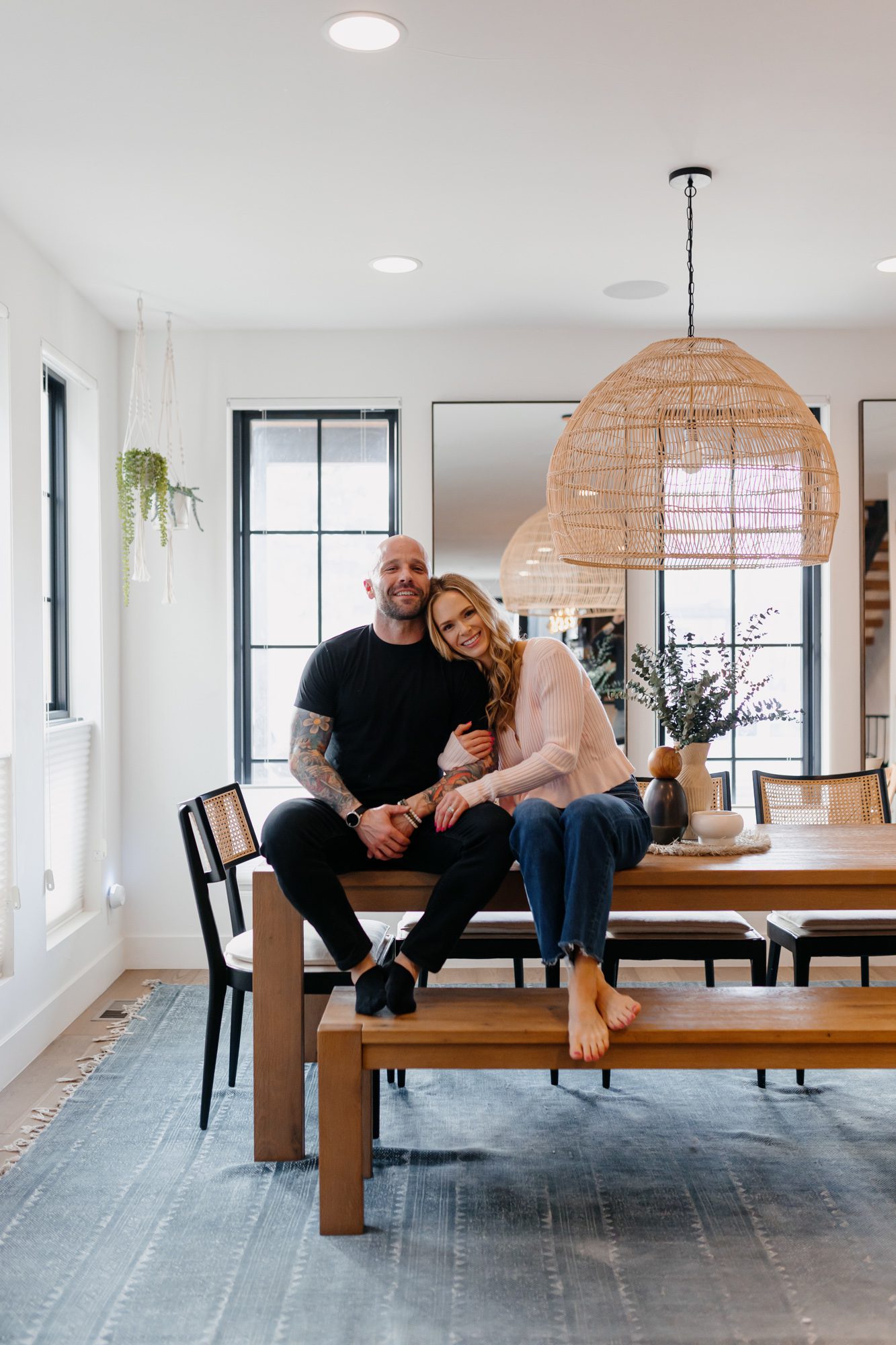 Denver couples photos at home, couple posing inside their home for a portrait session