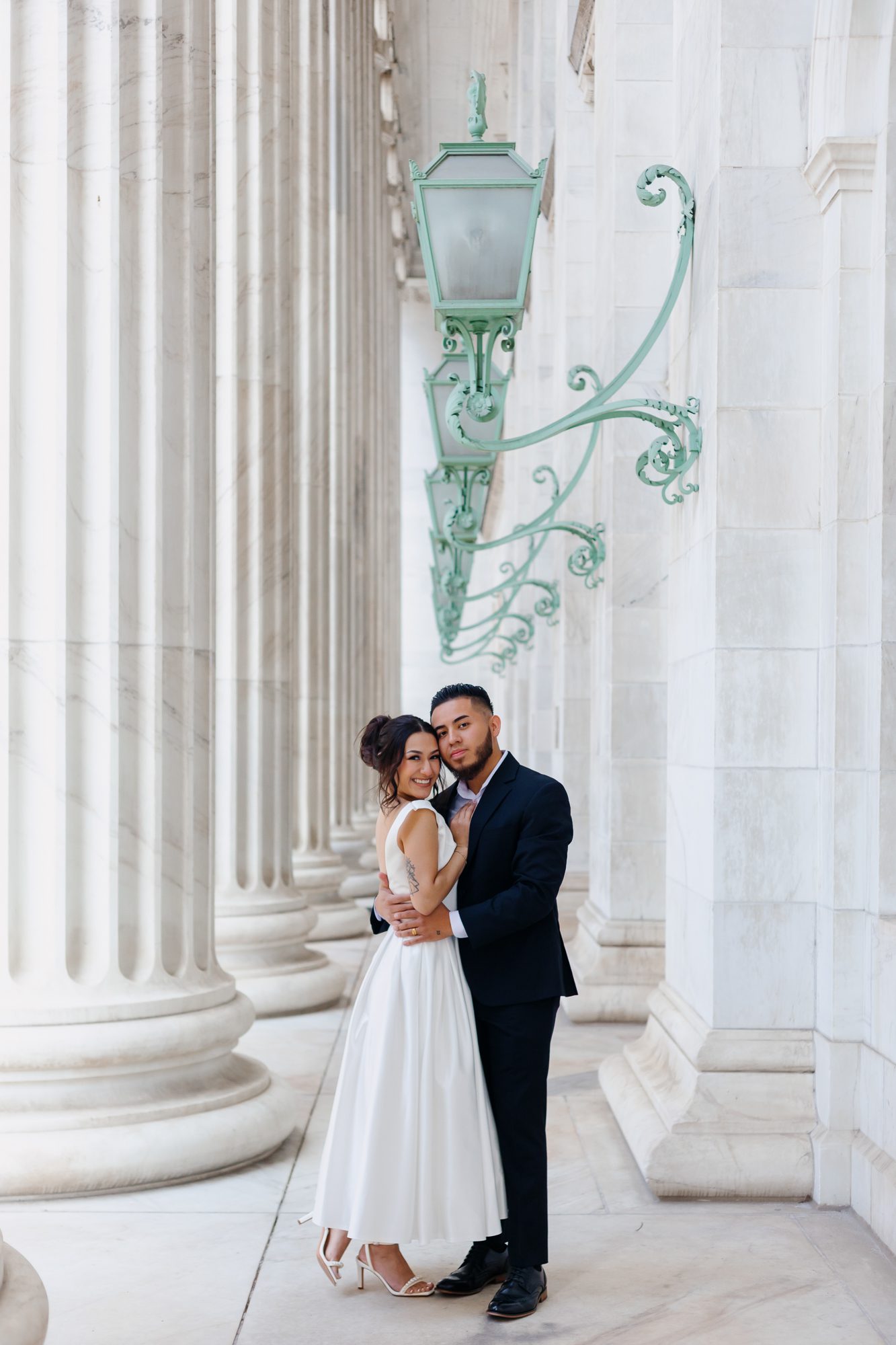 Couple during their Downtown Denver courthouse elopement