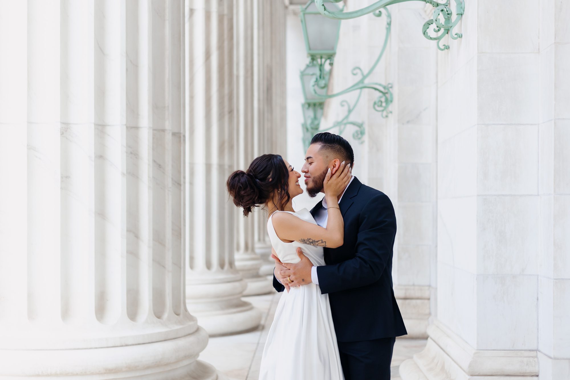 Couple during their Downtown Denver courthouse elopement