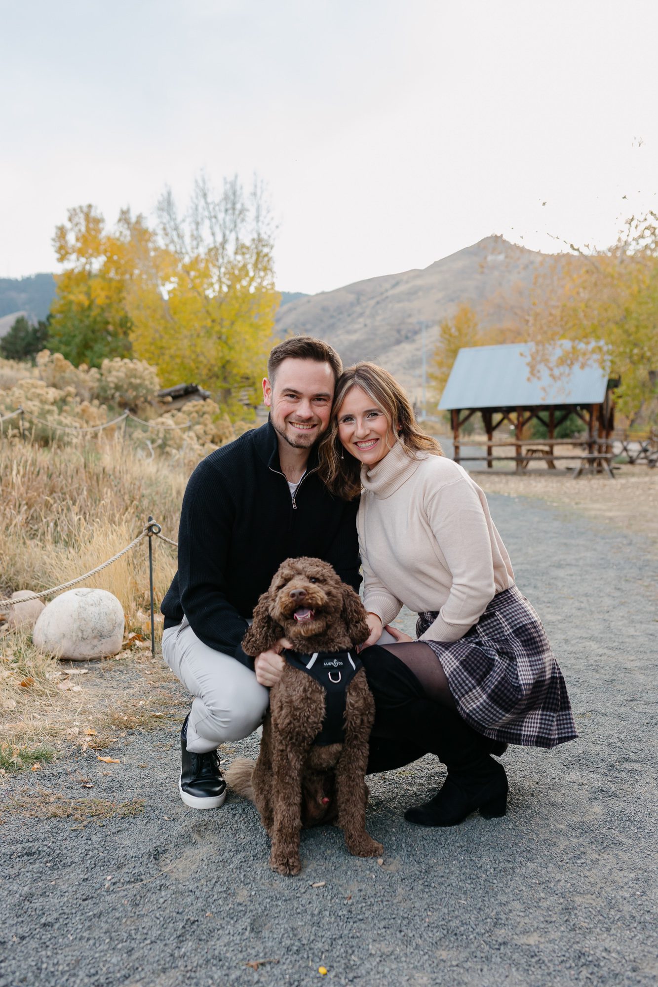 Family photo clients posing for Denver fall mini session