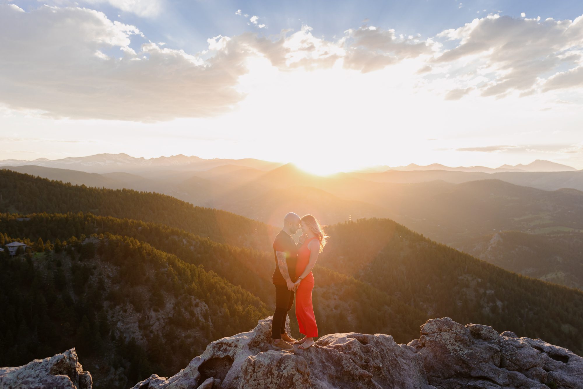 Boulder sunset engagement photos