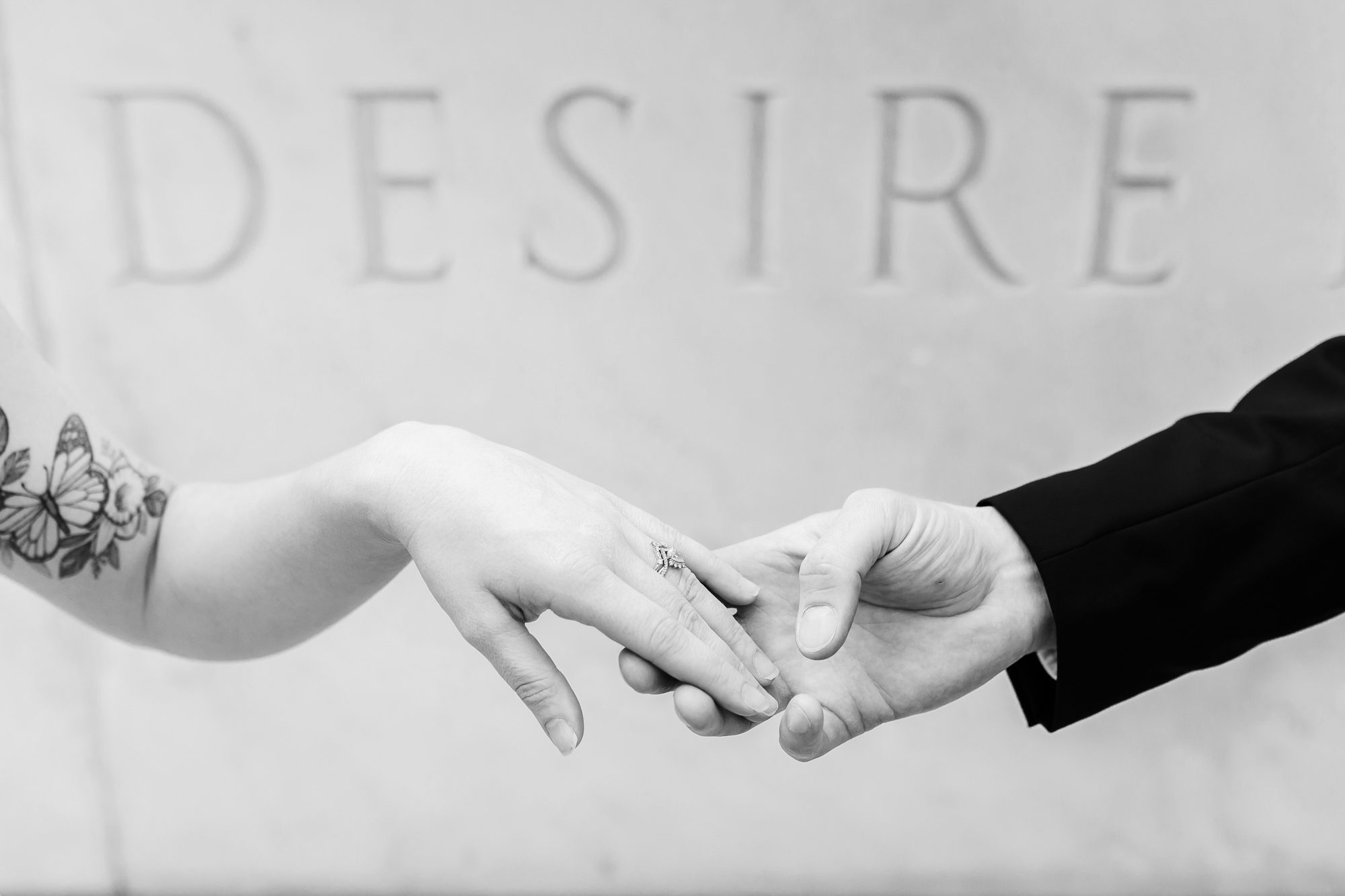 Clients posing for Denver courthouse elopement photos