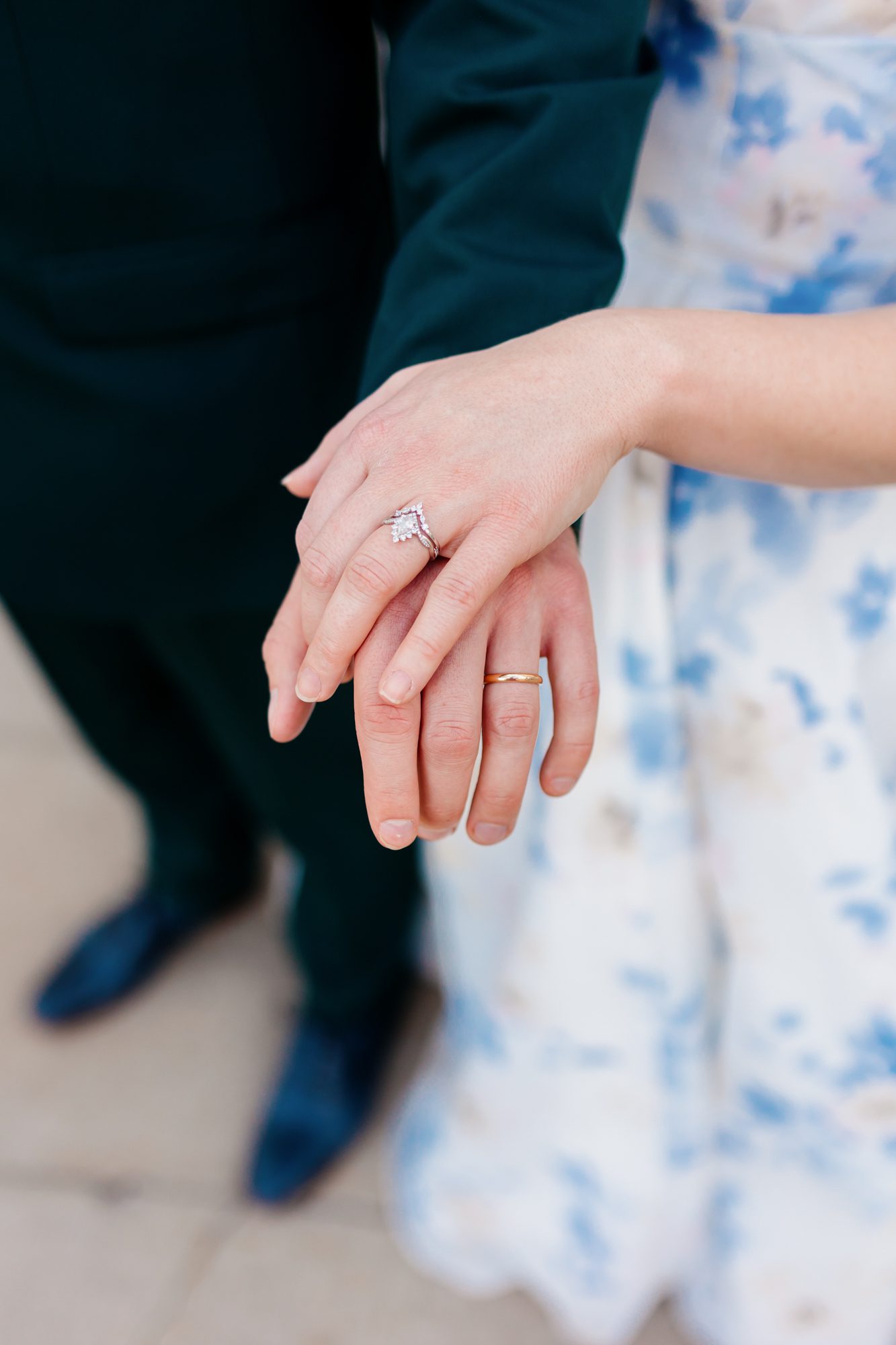 Clients posing for Denver courthouse elopement photos