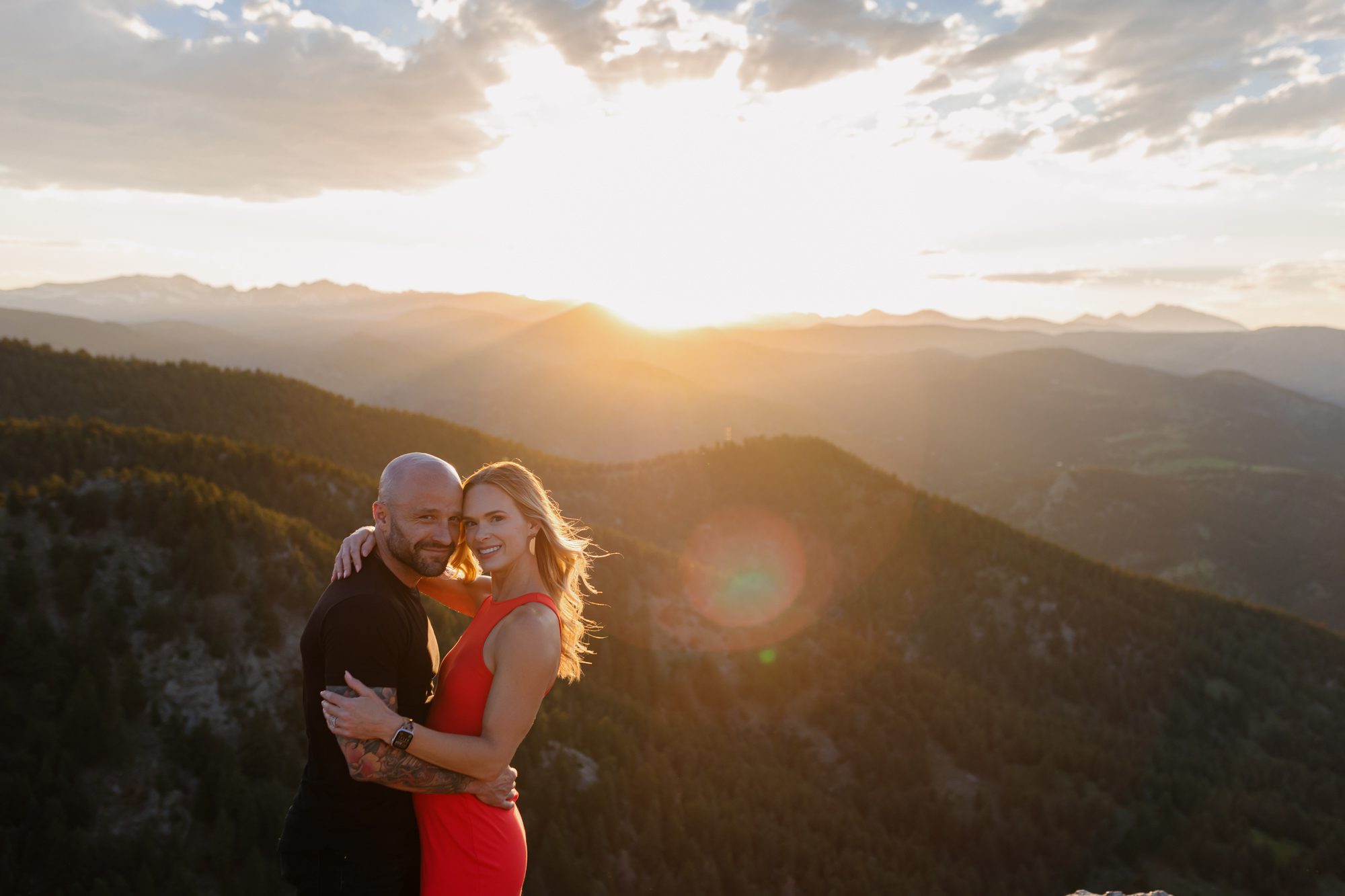 Couple posing for photos at Lost Gulch in Boulder