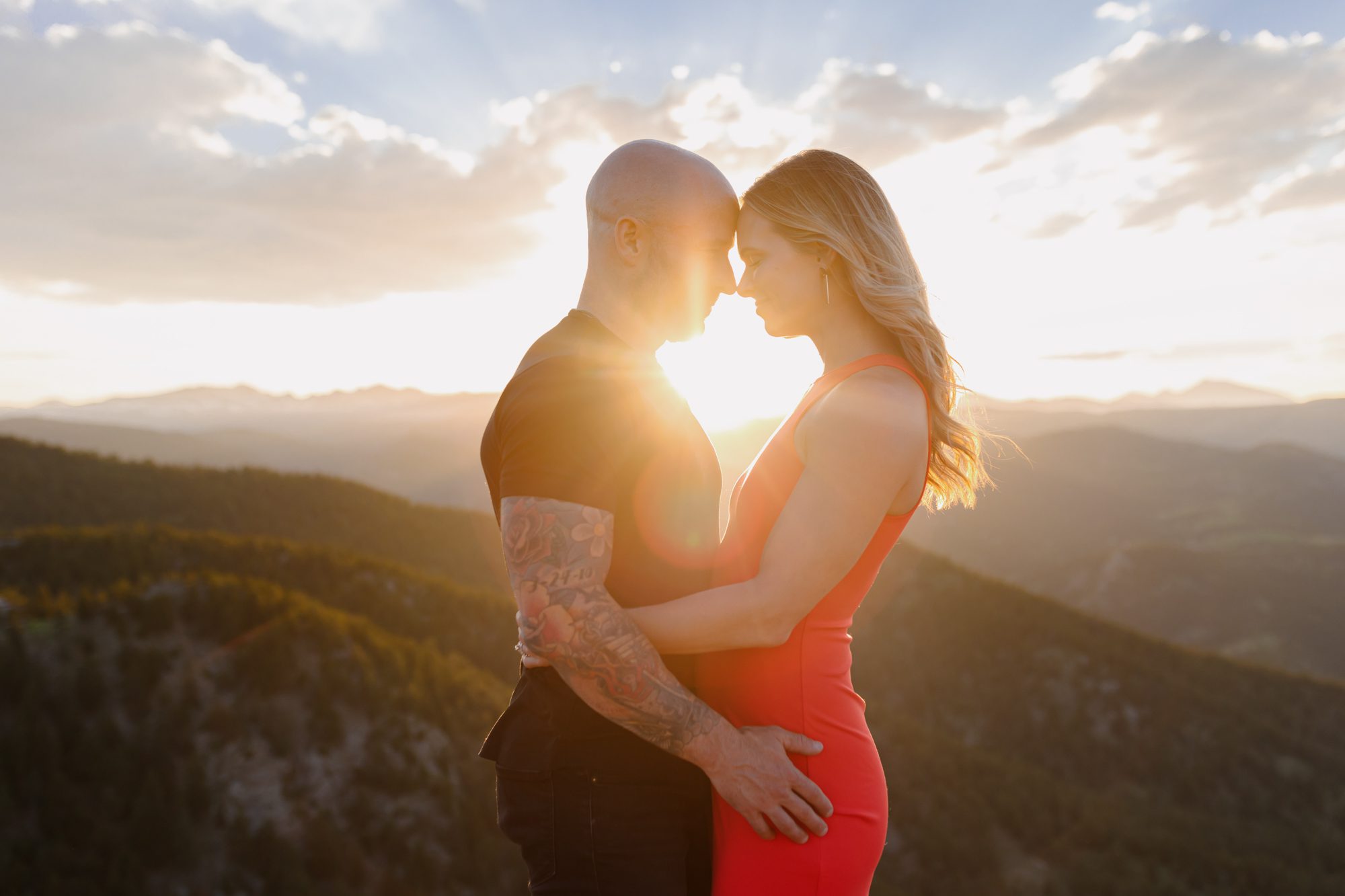 Couple posing for photos at Lost Gulch in Boulder